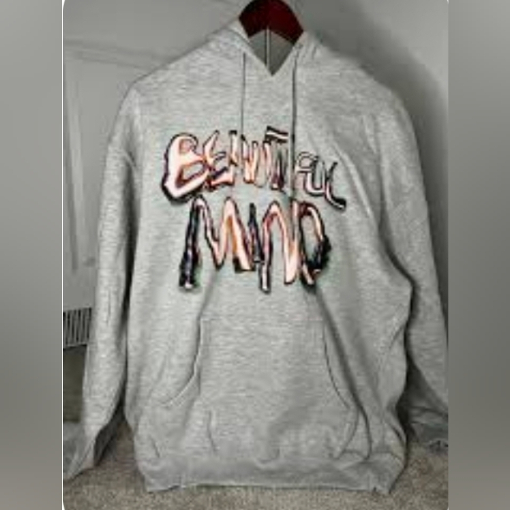 NEW ROD WAVE SIZE XL GRAY BEAUTIFUL MIND HOODIE